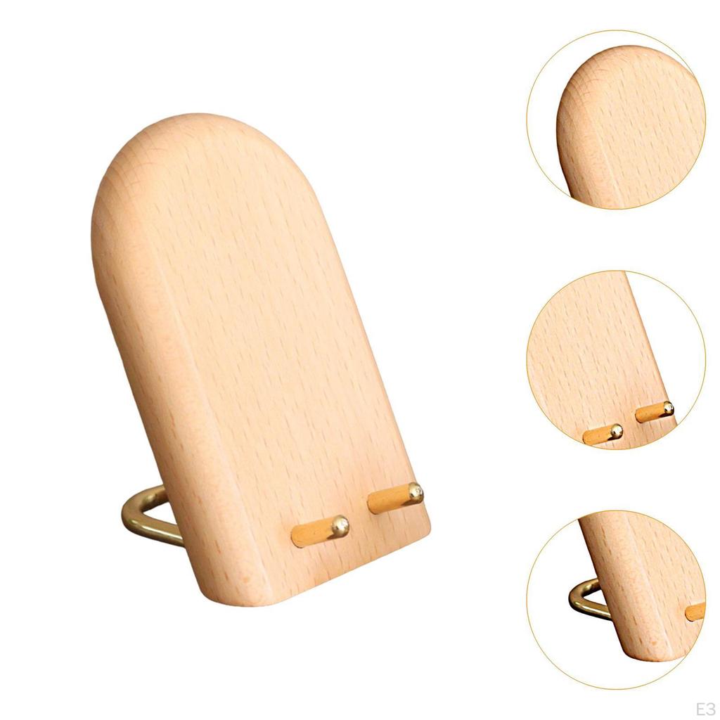 Wood Phone Holder Desk Stand Organizer Cellphone Bracket Non Slip for
