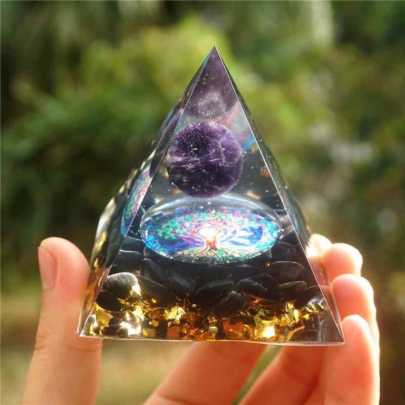 Natural Cristal Stone Orgone Energy Healing Reiki Chakra Multiplier Pyramid
