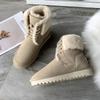 Winter Snow Boots Women's Plush Keep Warm Mid-calf Boots 2024 Comfortable Cotton Shoes Ladies Lace Up Furry Booties Women Shoes