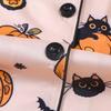 Halloween Pajama Sets for Women Button Down Short Sleeve 2 Piece Sleepwear Pumpkin Print Shirts And Shorts Pjs Lounge Set