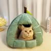 Cat Nest In Winter Warm Closed Pumpkin Nest Cat Bed Pet Dog Kennel Autumn and Winter Style Cat House for Cat Sleeping In Winter