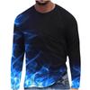New Flame Men's Long Sleeve 3D Printed T-shirt Loose Men's and Women's Spring and Autumn Casual 3D T-shirt Long Sleeve Round Neck Top