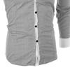 Patchwork Turn-down Collar Men Shirt Top Long Sleeve Buttons Closure Business Shirt Male Clothing
