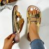 Fashion Women Slippers Summer Non Slip Thick Sole Shoes Metal Decoration Wedge Sandals Plus Size Fashion Platform Slippers Slides Women