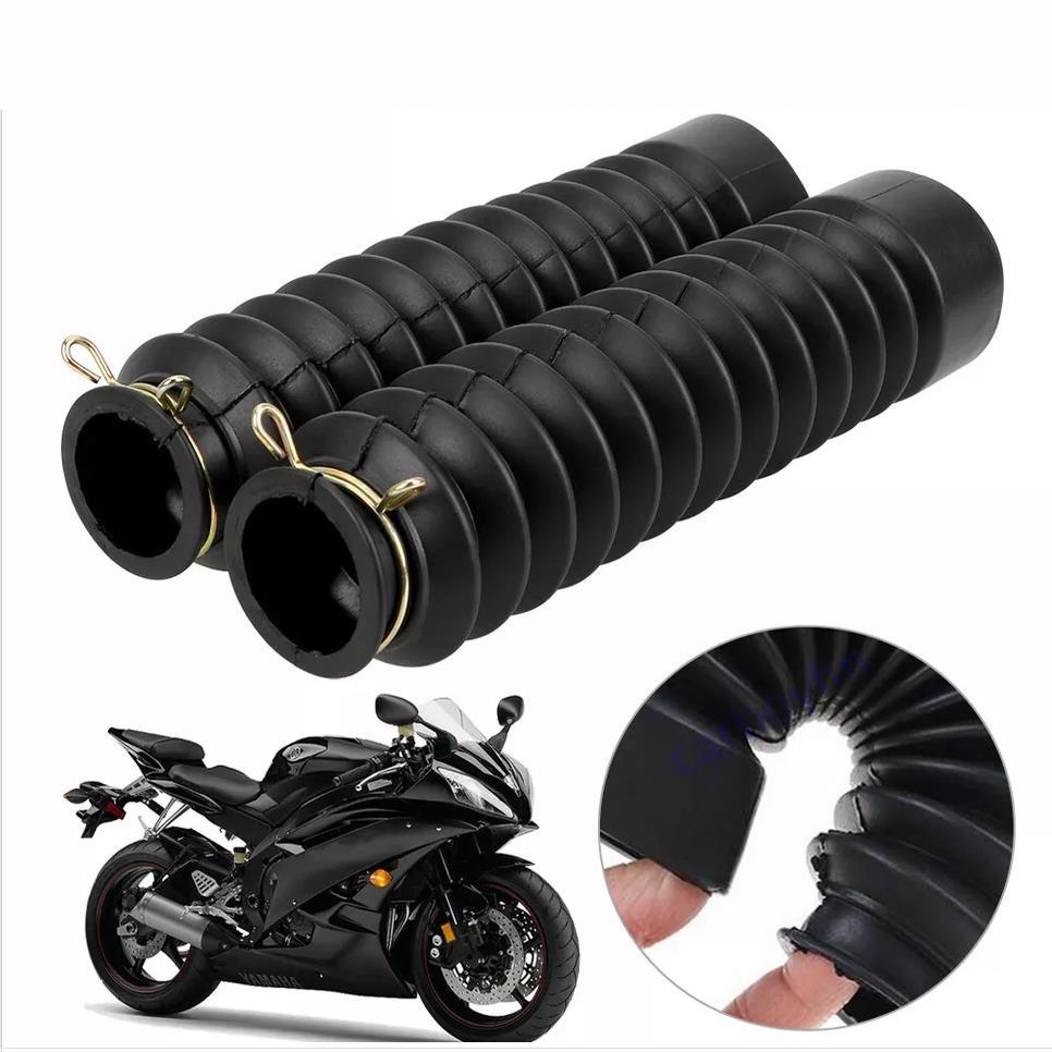 2PCS Motorcycle Rubber Front Fork Dust Cover Gaiters Gators Boots Universal UK