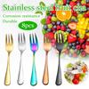 Sagit Stainless Steel Colourful Forks 8PC for Fruit Desserts Ice Cake Forks