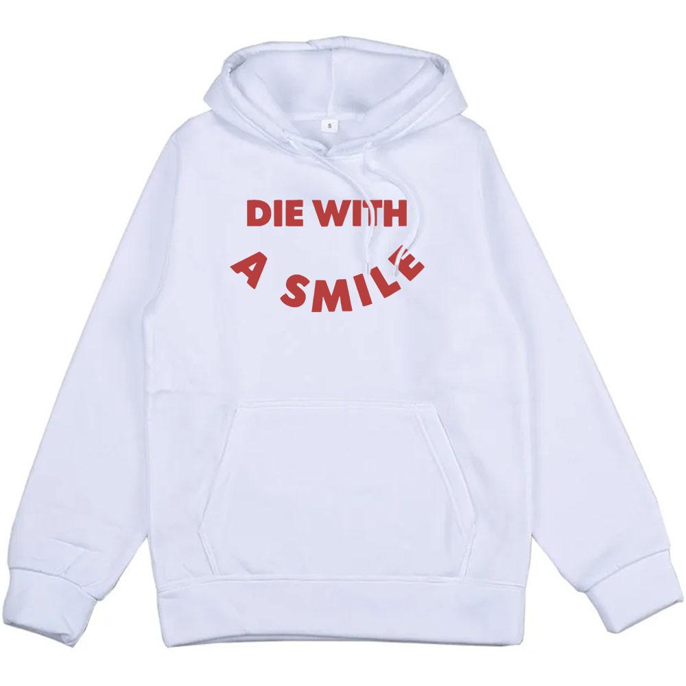 Hip Hop Streetwear Die with A Smile Bruno Mars Lady-Gaga Hoodies Unisex Winter Graphic Sweatshirt Fashion Men Women Tops