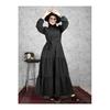 Women's Tericotone Collar Buttoned Lace-up Mevlana Dress