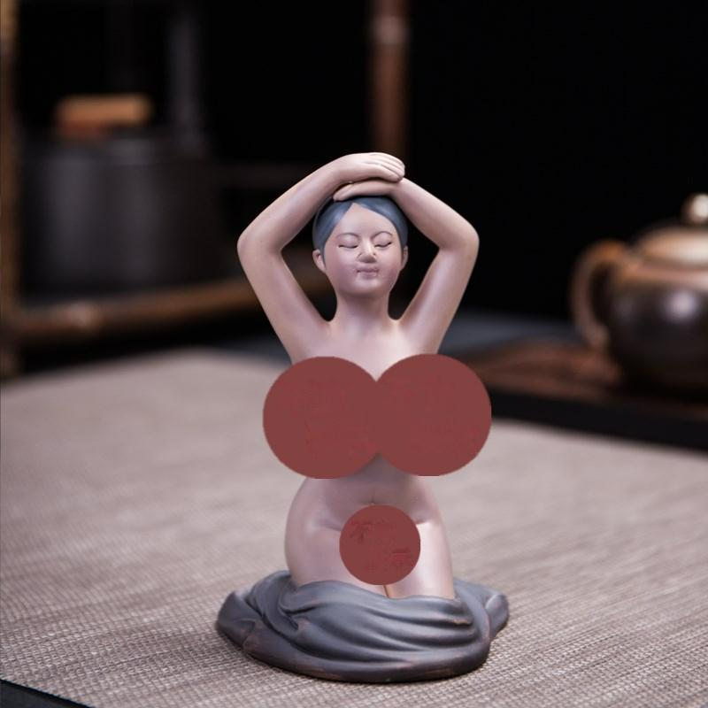 Color Change Beauty Tea Pet Color Change Ceramic Temperature Change Tea Pet Adult Sexy Art Body Creative Decoration