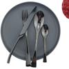Black 4pcs Dinnerware Stainless Steel Blue Metal Flatware Knife Fork Spoon Kitchen Tableware Set Home Party Camping Accessories