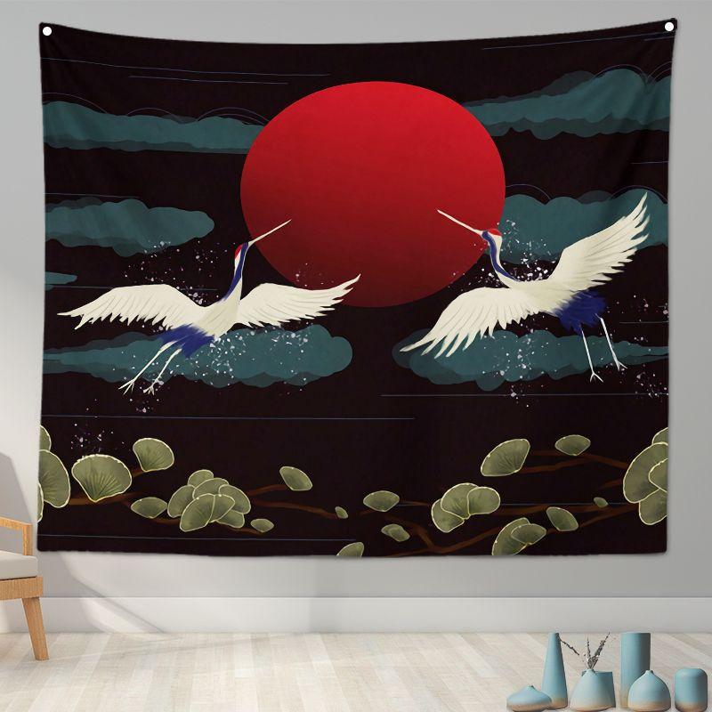 Home Decoration Japanese Ukiyo-e Tapestry Kanagawa Surf Hanging Cloth Wine Shop    Painting