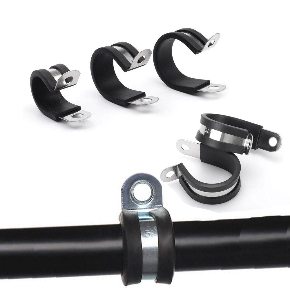 Metal Wiring Hose Clamp Useful Cable Fasteners Rubber Lined Clips  Hardware Electrical Fittings