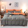Orange Green Duvet Cover Set Bedding Set 3 Pcs, Modern Print Duvet Set for Double King Queen Bed with 1 Quilt Case 2 Pillowcases