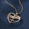 Женское сердце с крестом, ожерелье с сердцем любви, белый цирконий, золотой цвет, цепочка на ключицу, подарок