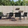 VidaXL Garden Dining Set 5 Pcs Cushions Wicker Steel 3186979