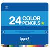 Tombow Colored Pencils 24 Colors for Elementary School Students Ippo! (Sliding Can) Plain Blue CL-RPM0424C