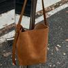 Frosted Cowhide Bucket Bag Women's Commuter Large Capacity Slouched Shoulder Underarm Bag Genuine Leather Women's Bag