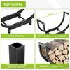 Indoor Outdoor Firewood Rack Heavy Duty Rustproof Metal Curved Log Holder Fireplace Patio Deck Firepit Firewood Storage Organizer Rack