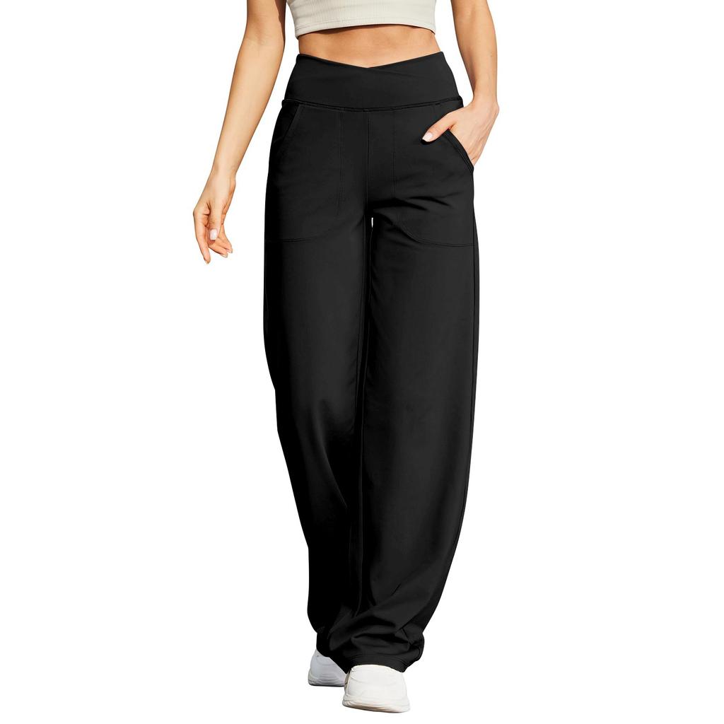 Wide Leg Pants For Women Yoga Pants High Waist Sweatpants With Pockets Stretch Pants Comfy Workout Sports Sweatpants