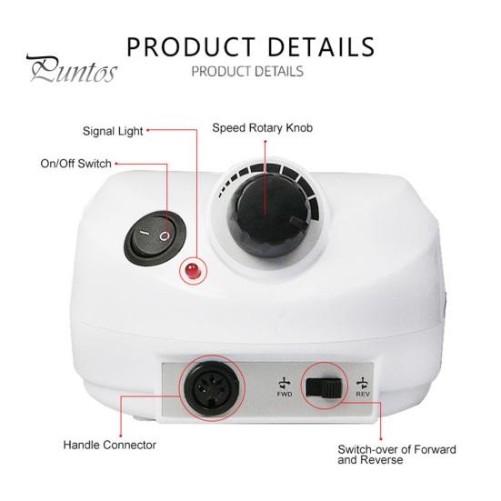 Electric Nail Polishing Machine High Speed Nail Polisher with 6 Grinding Heads for Versatile Nail Care