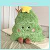 Smiling Christmas Soft Tree Plush Cushion With Pp Cotton For Cozy Home Decor