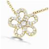 [L7073] - Gold-plated Necklace 'Flora' White Gold - 13x13 Mm