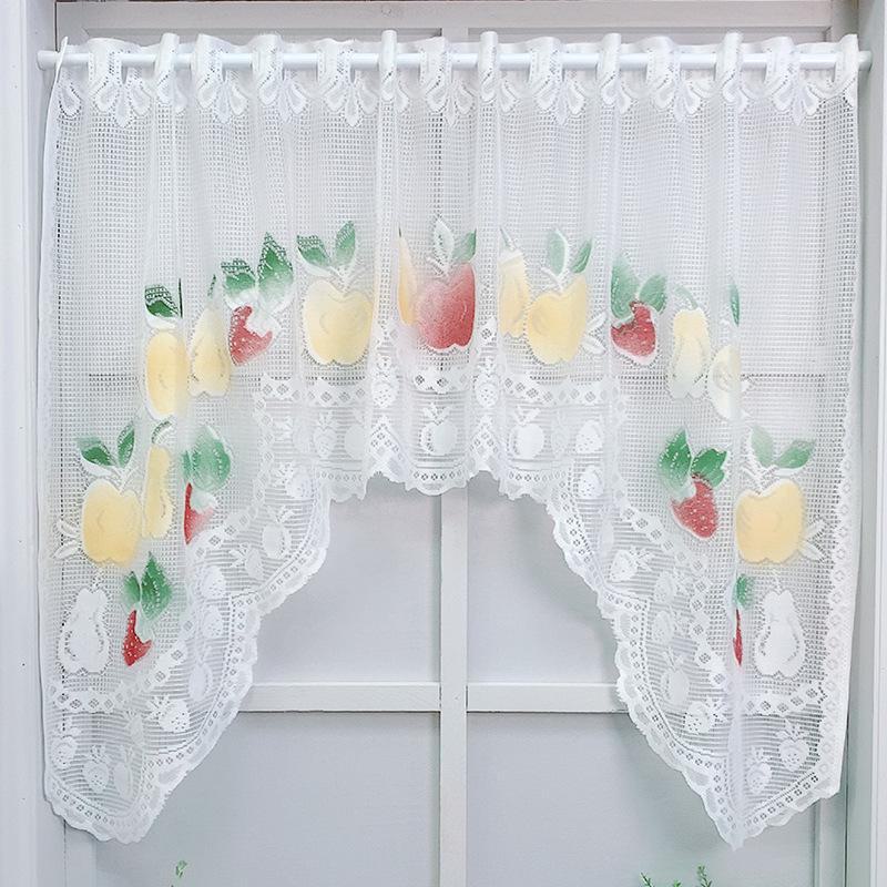 Nordic White Lace Coffee Curtain: Kitchen Partition, Door, Bay Window, Cabinet Decor