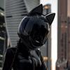 Women's Full Face Cat Ear Motorcycle Helmet - Universal for All Seasons
