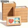 25pcs Premium Kraft Paper Gift Boxes with Clear Window Perfect for Cookies Macarons Candy Pieceaging Ideal for Weddings Parties & Decorations