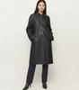 Women's Coat Trench Black Lambskin Party Leather Casual Handmade Stylish Genuine
