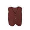 French Temperament V-Neck Single Breasted Sleeveless Casual Knitted Vest For Women
