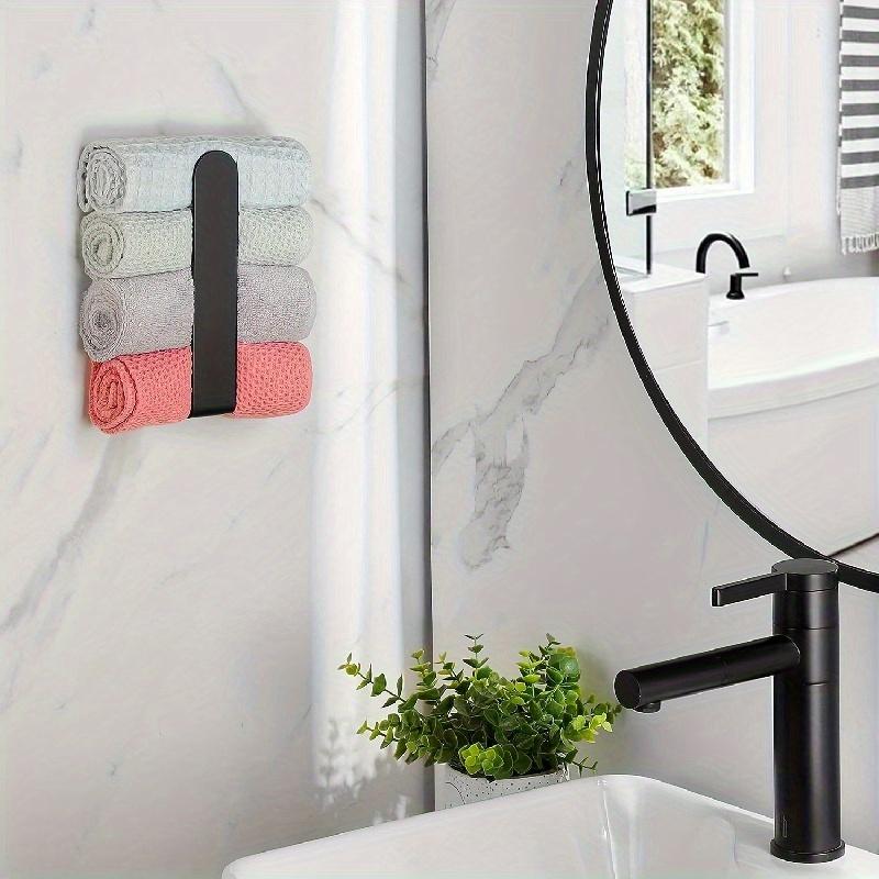 1pcs Wall Mounted Self-adhesive Towel Holder,  Drain Rack And Hook, Multifunctional Bathroom Kitchen Organizer, Home Supplies