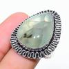 Natural Prehnite Gemstone Handmade 925 Sterling Silver Ring Size 8.5 j0G61