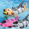 Dog Life Jacket Shark Dog Life Vest with Rescue Handle Ripstop Pet Float Coat for Swimming Safety Dog Lifesaver Puppy Swimsuit