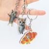Resin Funny Cat Pendant Key Ring Cartoon Bag Pendant Keyring Gift Happy Banana Cat Keychain  Men