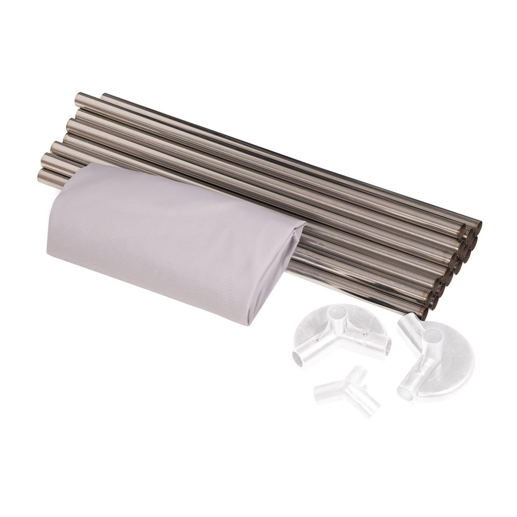 Selonis Hexagon 6 Side Play Pen with 100 Balls, Grey:pearl/grey/transparent/powder Pink