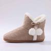 Fashion Comwarm Fur Fuzzy Snow Boots For Women Knit Plush Winter Slippers Non-slip Furry Flat Ankle Boots Warm Fluffy House Cotton Shoes