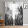 Forest Tree Simplicity Sheer Curtains For Living Room Bedroom Tulle Curtain For Kitchen Voile Curtain Blind Panels