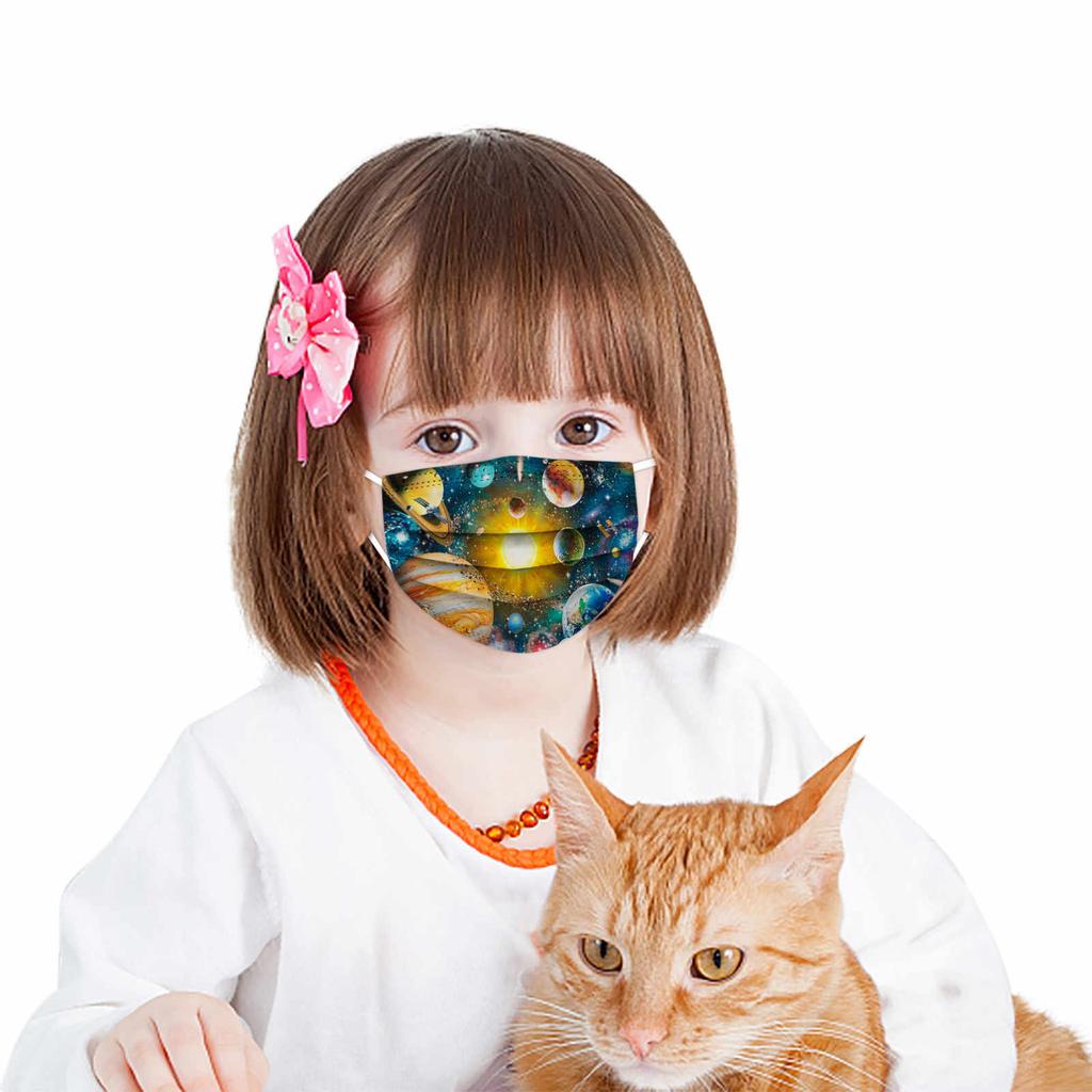 100PCS Children's Three-Layer Protective Dust-Proof Print Disposable Mask