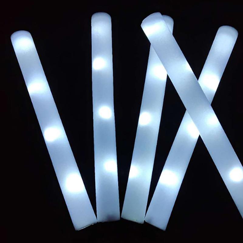 6Pcs Colorful Led Glow Sticks Rgb Led Glow Foam Stick Cheer Tube Dark Light Birthday Wedding Party Supplies
