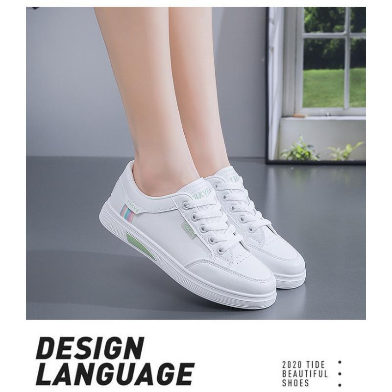 Весенние новые белые туфли для женщин корейской версии универсальные студенческие туфли на плоской подошве женская повседневная спортивная обувь
