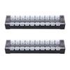 2PCS Dual Row Screw Terminal Strip Fixed High Current Terminal Blocks with Cover 600V 25A 10