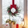 Искусственный рождественский венок для входной двери 10 дюймов Зимний венок из зелени с красными ягодами и бархатным бантом для праздничного декора крыльца, стены, камина