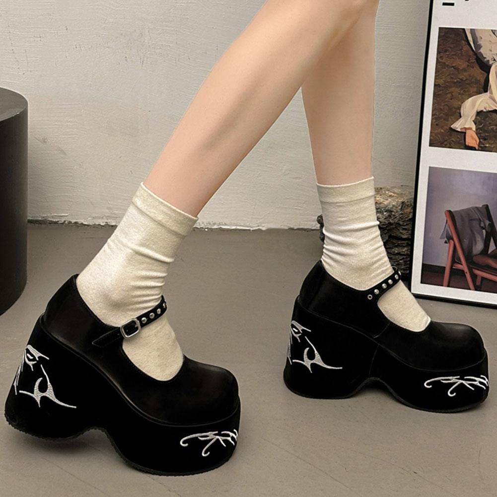Chunky Platform Wedge Pumps For Women New Spring Summer Goth Punk Lolita Mary Janes Women Shoes Party Comfy Ladie Loafers