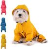 Dog Raincoat with Hood for Puppy Small Medium Dogs Solid Puppy Clothes Reflective Pets Cats Outwear Four-legged