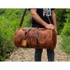 Buffalo Leather Duffle Bag–Handmade Choco Brown Weekender, Gym & Cabin Holdall–Full Grain Overnight Travel Bag-Gift for Men