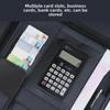 A4 Leather Multifunctional Zipper Folder: Business Notepad & Document Storage Briefcase