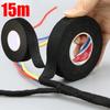 Black Color 1Roll Width 9/15/19MM Length 15M Wiring Harness Tape Strong Adhesive Cloth Fabric Flame Retardant Tape For Looms Car