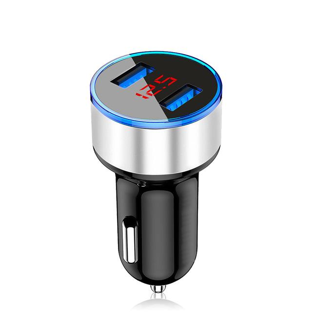 3.1A Dual Usb Car Charger 2 Ports Lcd Display 12V Car Cigarette Lighter Power Adapter Socket Car Phone Charger for iPhone Xiaomi