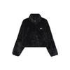 Large Logo Print Zip-Up Stand Collar Jacket Women Jacket Black DV5140-010